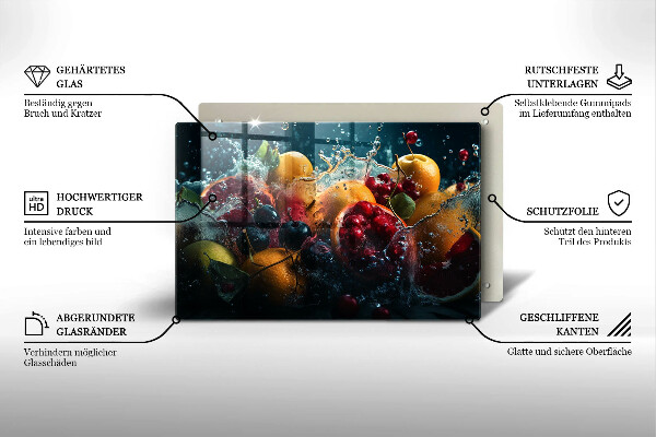 Kuchynská doska zo skla Ovocie vo vode