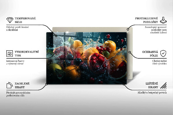 Kuchynská doska zo skla Ovocie vo vode