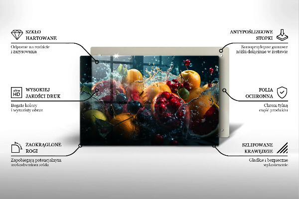 Kuchynská doska zo skla Ovocie vo vode