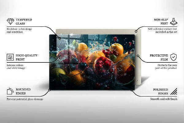 Kuchynská doska zo skla Ovocie vo vode