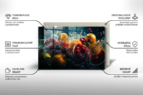 Kuchynská doska zo skla Ovocie vo vode