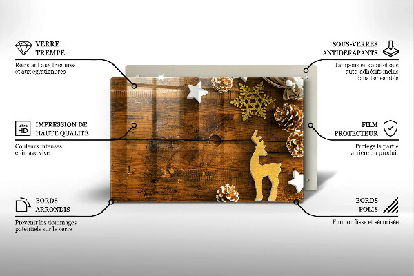 Kuchynská doska zo skla vianočné dekorácie