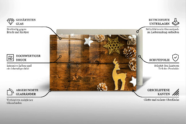 Kuchynská doska zo skla vianočné dekorácie