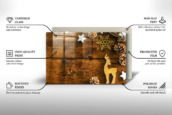 Kuchynská doska zo skla vianočné dekorácie