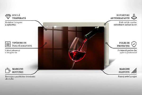 Kuchynská doska zo skla Pohár vína