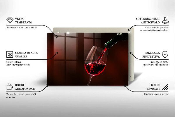Kuchynská doska zo skla Pohár vína