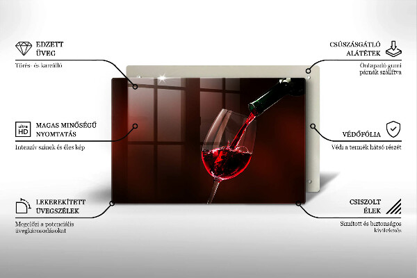 Kuchynská doska zo skla Pohár vína