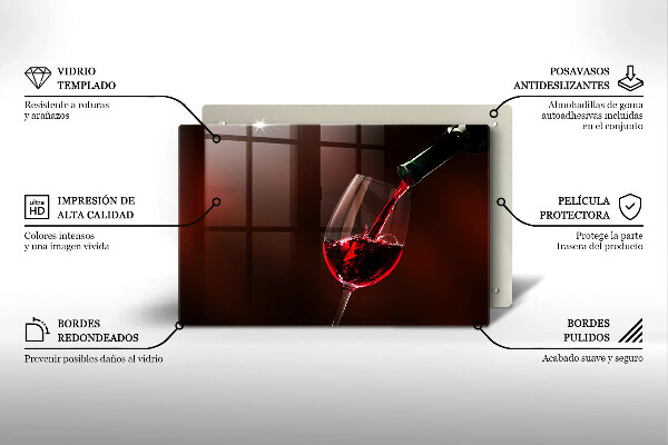 Kuchynská doska zo skla Pohár vína