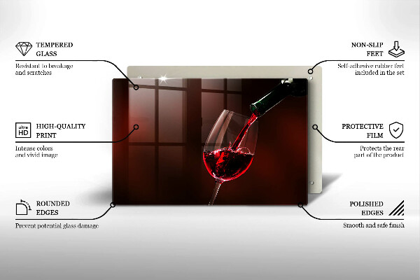 Kuchynská doska zo skla Pohár vína