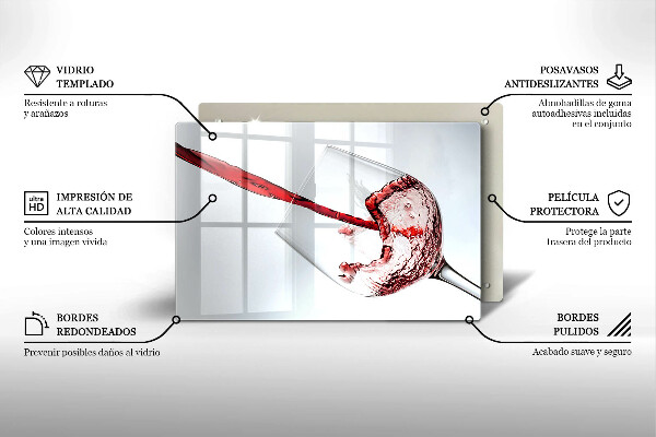 Kuchynská doska zo skla červené víno