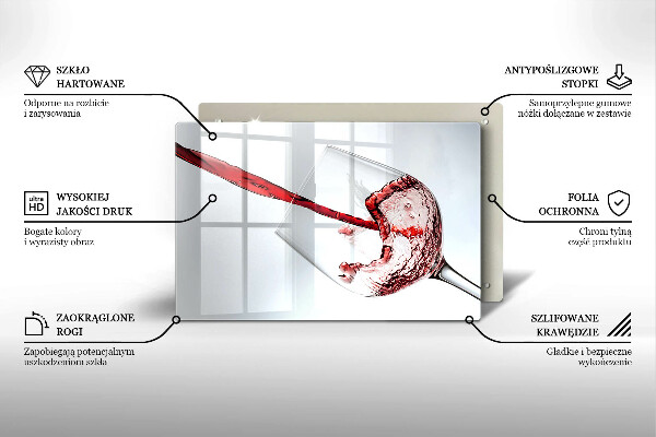 Kuchynská doska zo skla červené víno