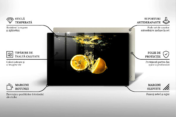 Kuchynská doska zo skla Šťavnaté citrónové ovocie
