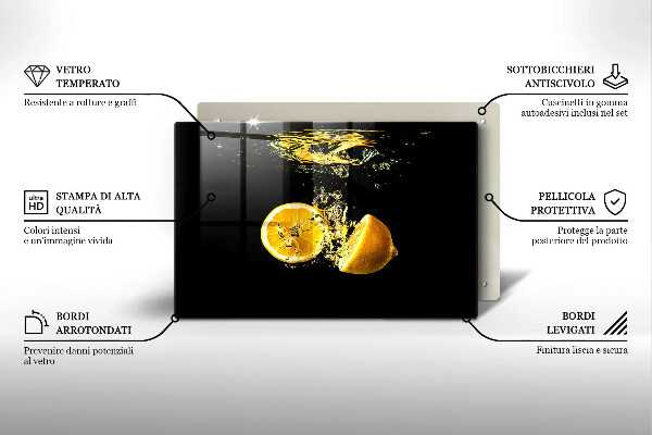 Kuchynská doska zo skla Šťavnaté citrónové ovocie