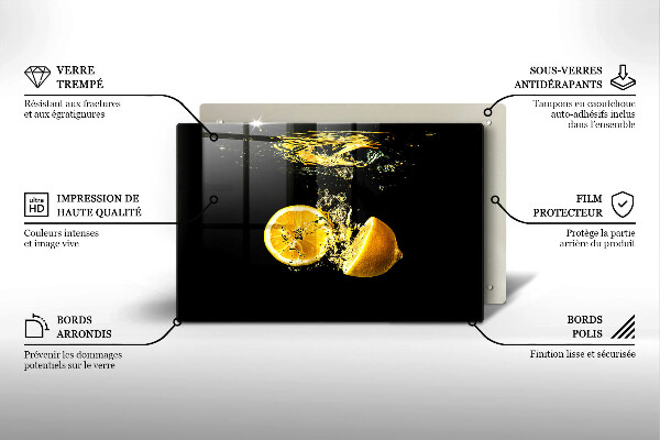 Kuchynská doska zo skla Šťavnaté citrónové ovocie
