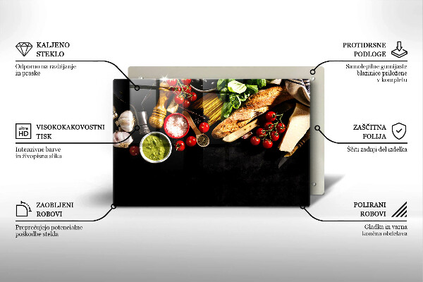 Kuchynská doska zo skla Talianske prísady a koreniny