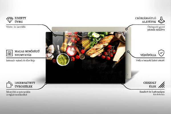 Kuchynská doska zo skla Talianske prísady a koreniny