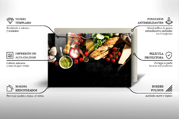 Kuchynská doska zo skla Talianske prísady a koreniny