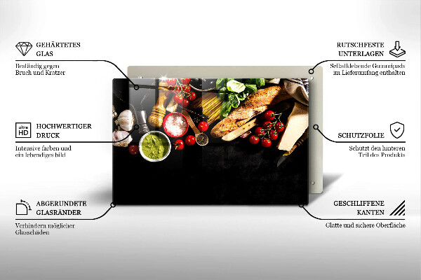 Kuchynská doska zo skla Talianske prísady a koreniny