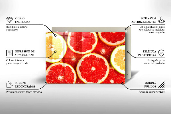 Kuchynská doska zo skla Plátky grapefruitu