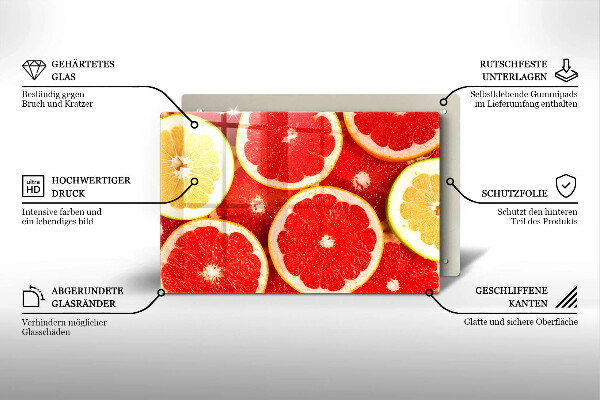 Kuchynská doska zo skla Plátky grapefruitu