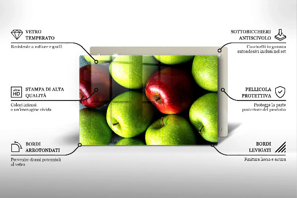 Kuchynská doska zo skla Šťavnaté jablká