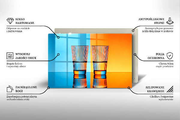 Kuchynská doska zo skla Dva poháre vody