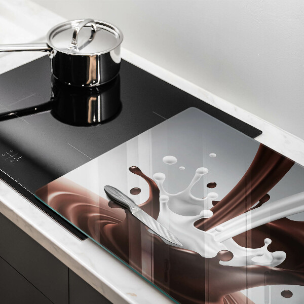 Kuchynská doska zo skla Mlieko a čokoláda