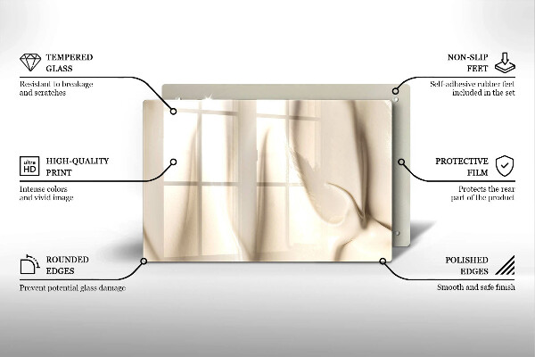 Kuchynská doska zo skla Krémová zmrzlina