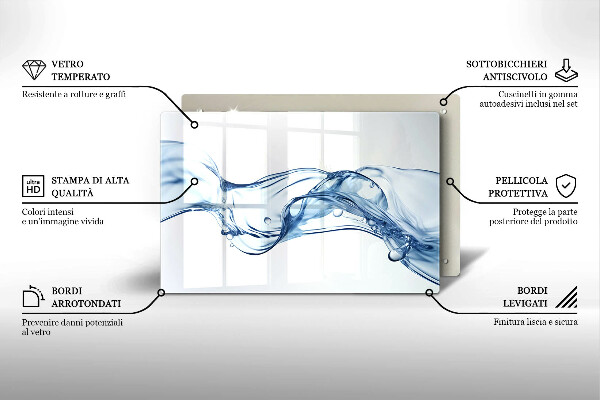 Kuchynská doska zo skla Krištáľová voda