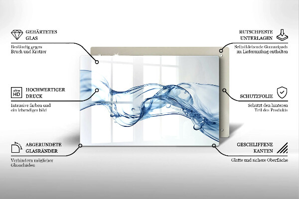 Kuchynská doska zo skla Krištáľová voda