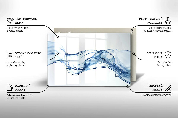 Kuchynská doska zo skla Krištáľová voda