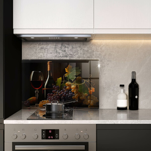 Kuchynská doska zo skla Pohár vína a hrozna