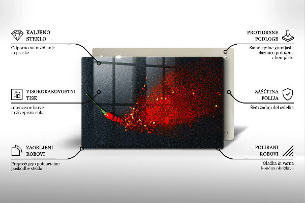 Kuchynská doska zo skla Čili paprička