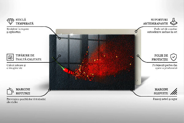 Kuchynská doska zo skla Čili paprička