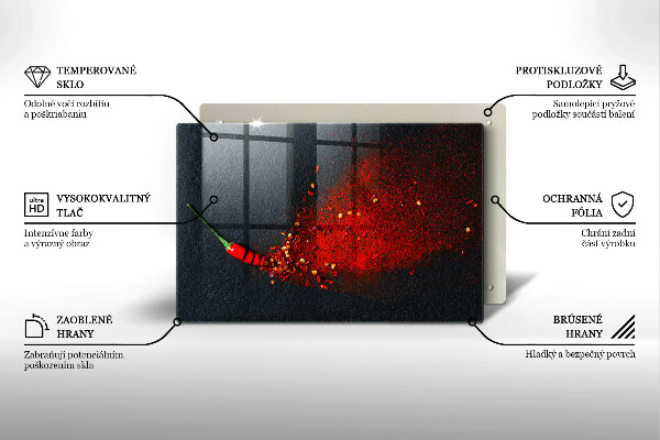 Kuchynská doska zo skla Čili paprička