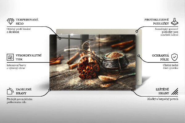 Kuchynská doska zo skla Vanilkové struky