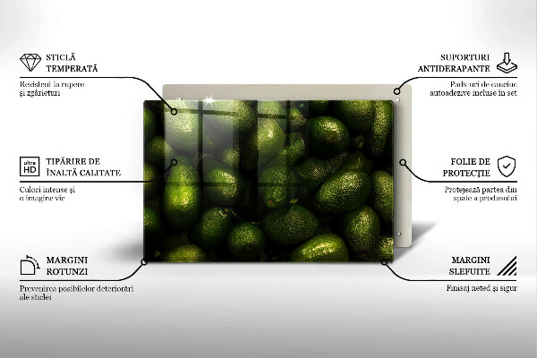 Kuchynská doska zo skla Ovocie avokáda