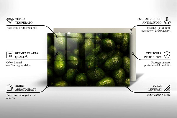 Kuchynská doska zo skla Ovocie avokáda