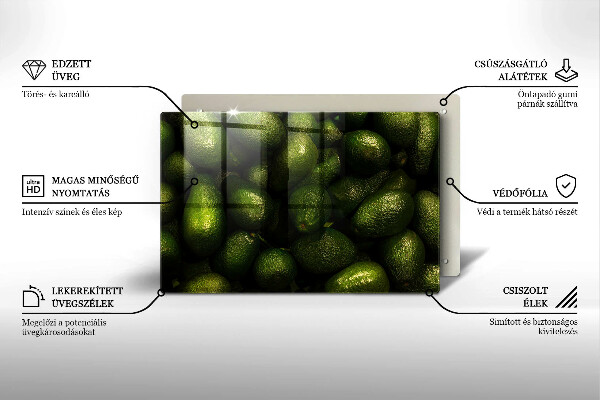 Kuchynská doska zo skla Ovocie avokáda