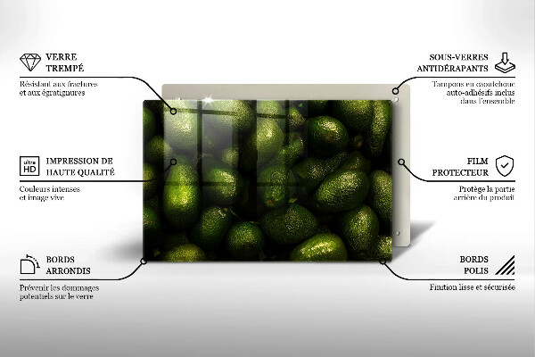 Kuchynská doska zo skla Ovocie avokáda