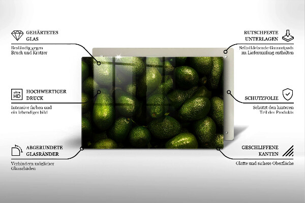 Kuchynská doska zo skla Ovocie avokáda