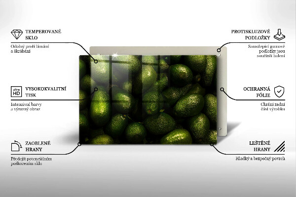 Kuchynská doska zo skla Ovocie avokáda