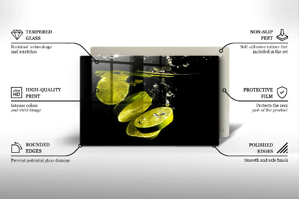 Kuchynská doska zo skla Limetky vo vode