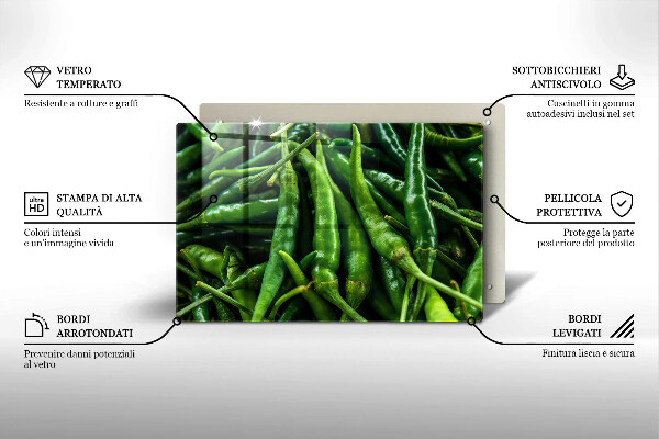 Kuchynská doska zo skla Hrachové struky