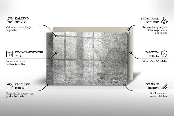 Kuchynská doska zo skla Betónová textúra