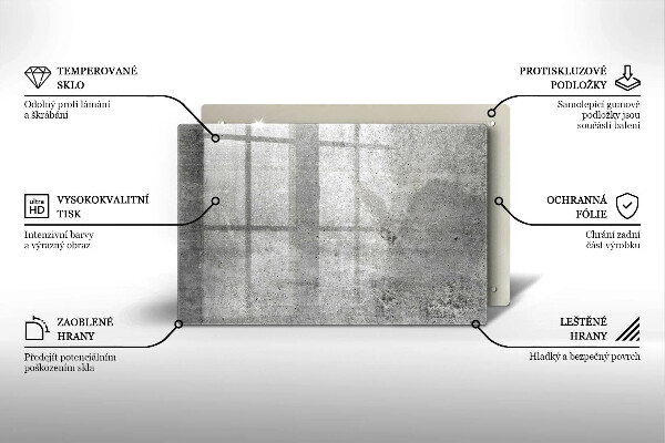 Kuchynská doska zo skla Betónová textúra