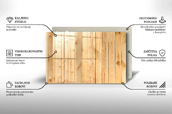 Kuchynská doska zo skla Jemné drevené dosky