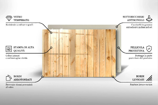 Kuchynská doska zo skla Jemné drevené dosky