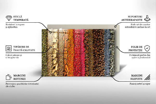 Kuchynská doska zo skla Farebné korenie