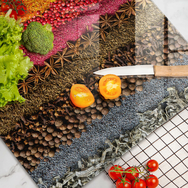 Kuchynská doska zo skla Farebné korenie